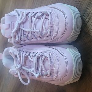 Fila Sneakers, Size 2.5, Pink, White, Silver, 90s